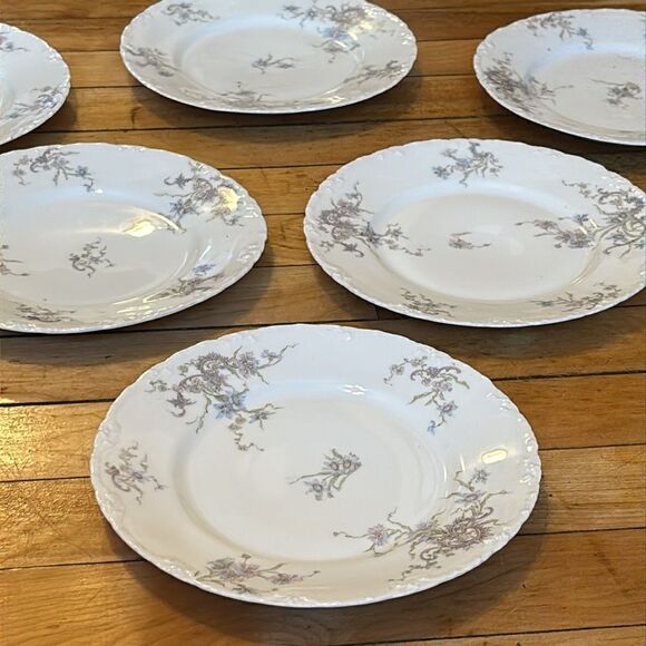 Set of 6 Theo Haviland Limoges France Porcelain China Salad Plates - Picture 2 of 7